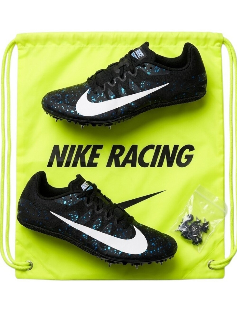 NWB Nike Zoom Rival S 9 Track Spikes Mens 10 Black Indigo Fog Speckled 907564-00